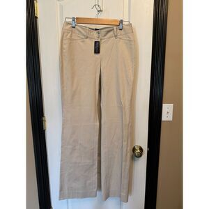 White House Black Market Modern Boot Twill Khaki Pants